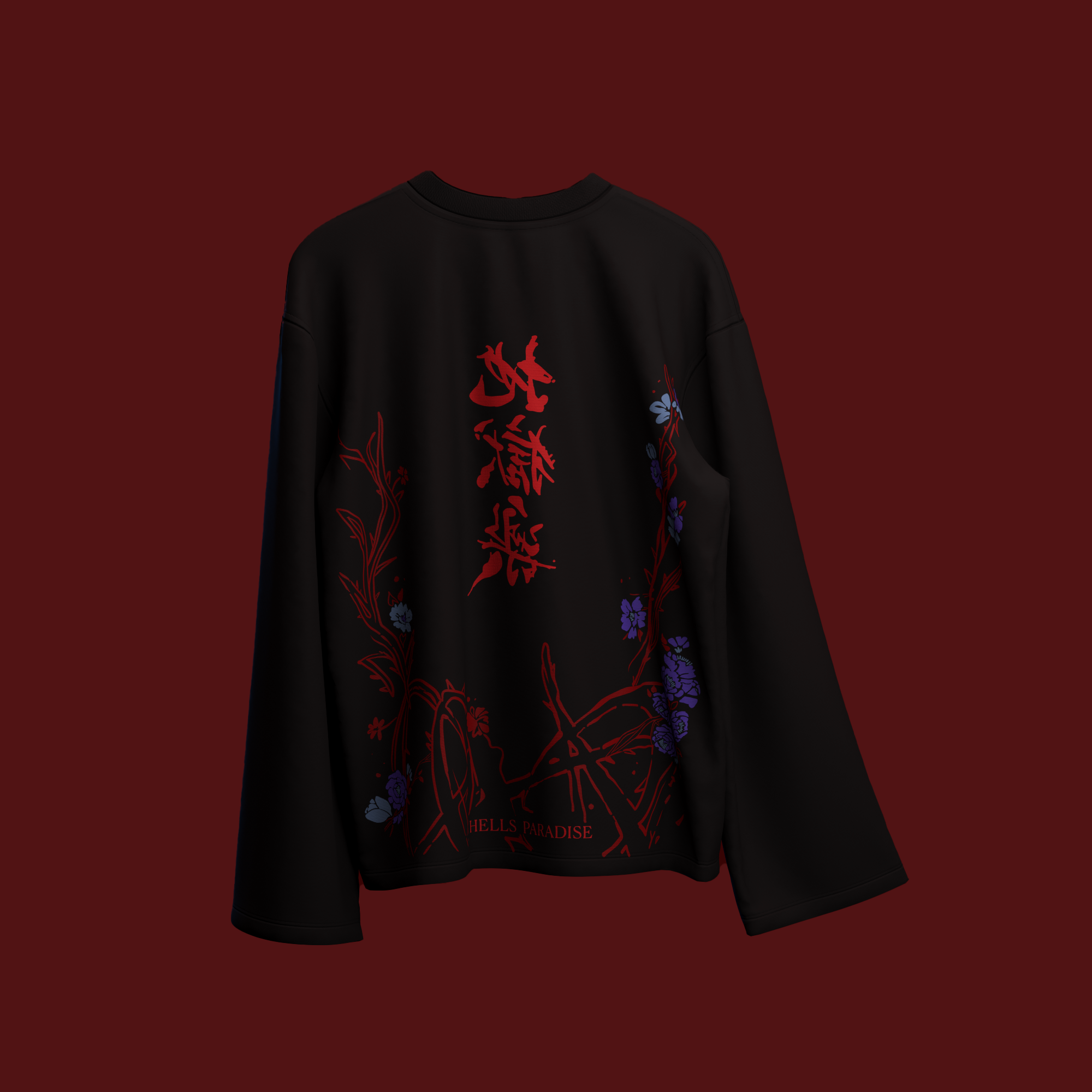 Hollow Bloom Hell’s Paradise Cropped Waffle Tee - Image 1