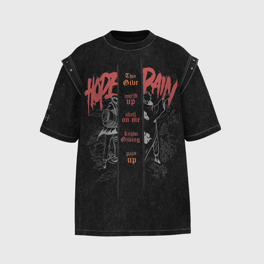 Naruto X Pain Black stone wash vintage t-shirt