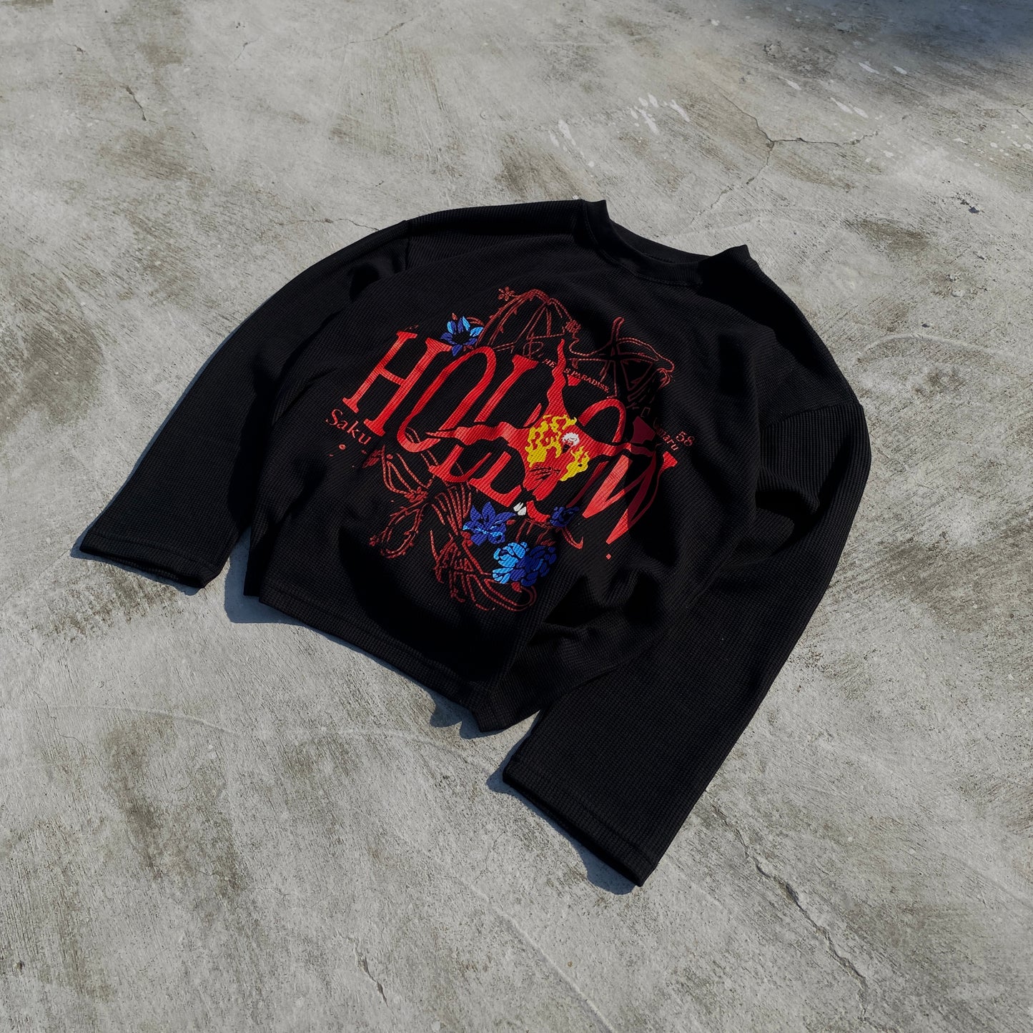 Hollow Bloom – Hell’s Paradise Cropped Waffle Tee