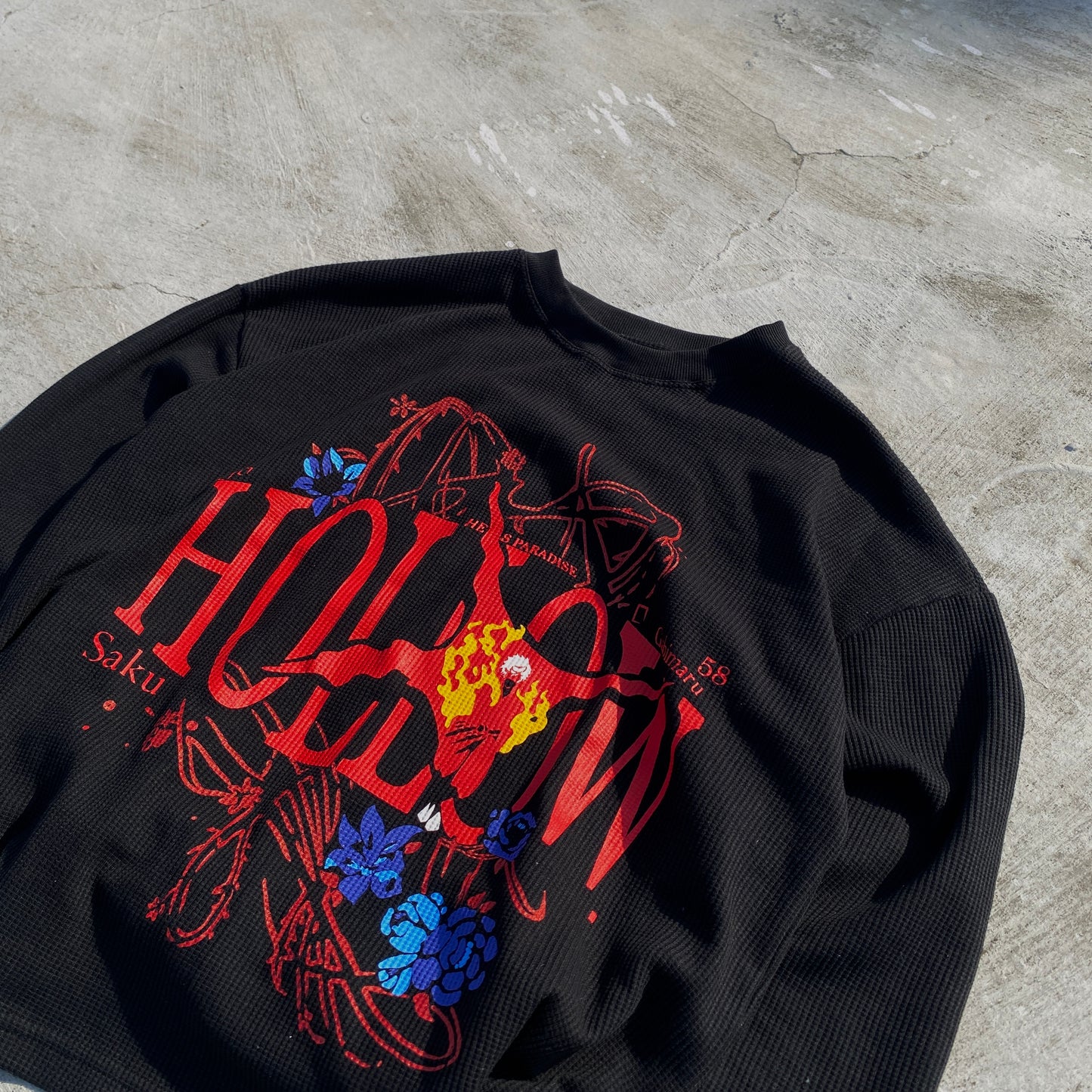Hollow Bloom – Hell’s Paradise Cropped Waffle Tee
