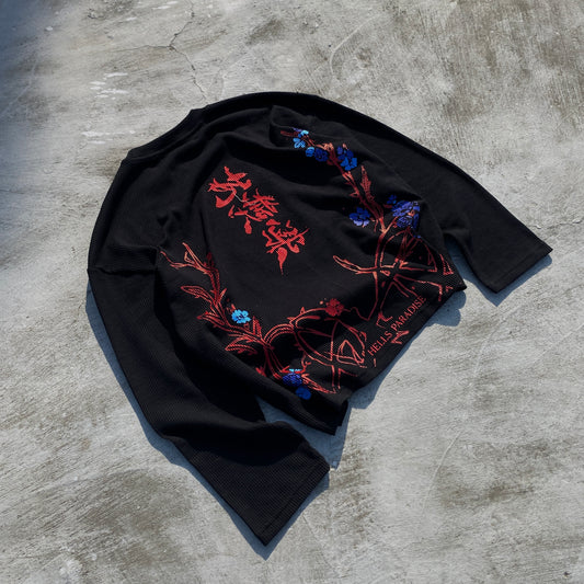 Hollow Bloom – Hell’s Paradise Cropped Waffle Tee