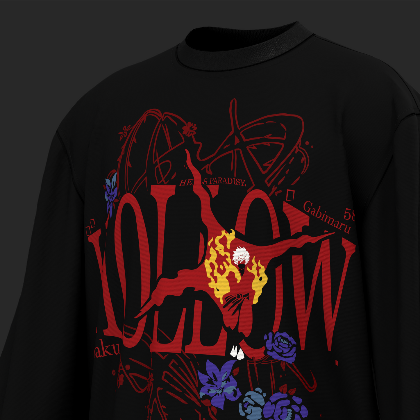Hollow Bloom – Hell’s Paradise Cropped Waffle Tee
