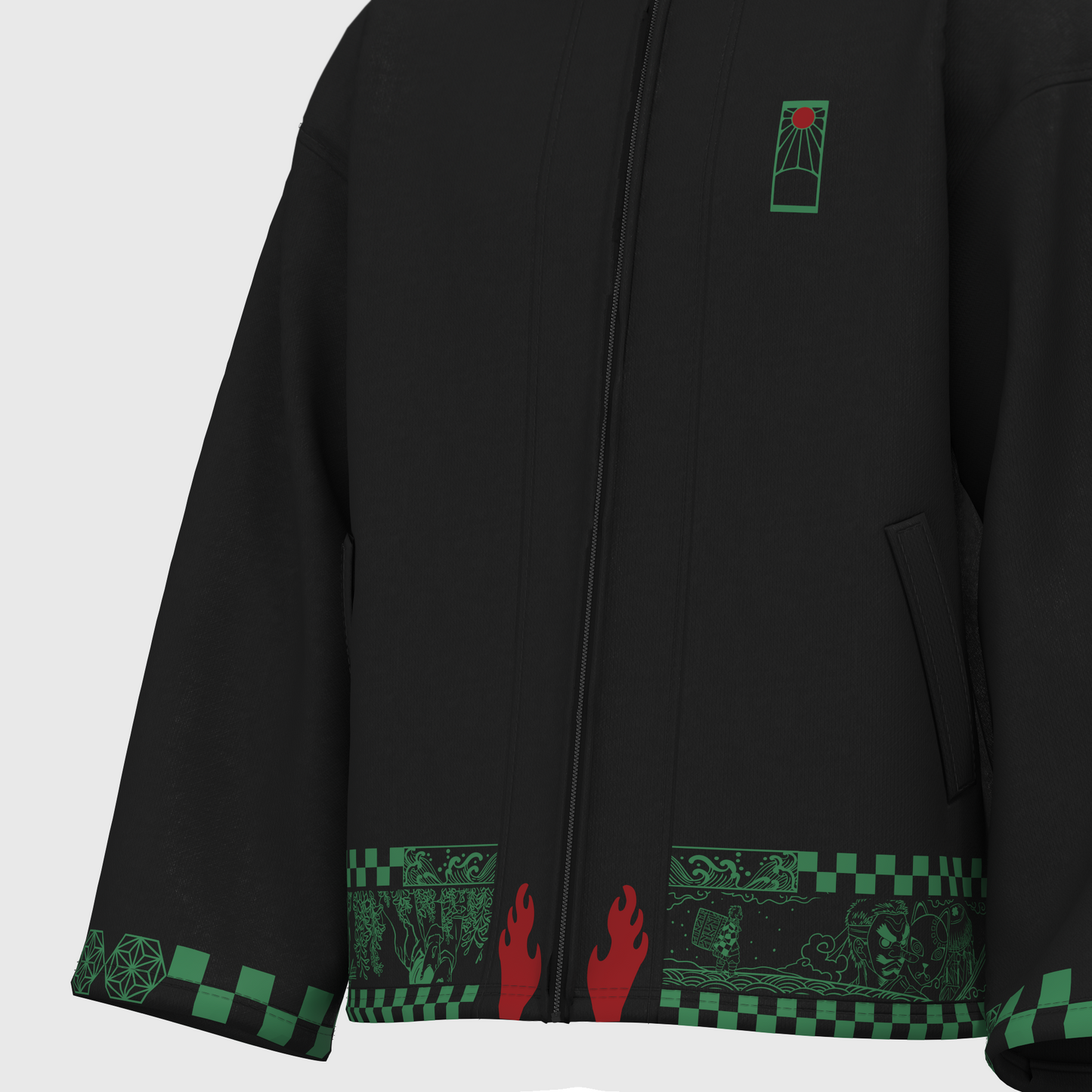 Tanjiro - Arcs on Thread Zip up Jacket